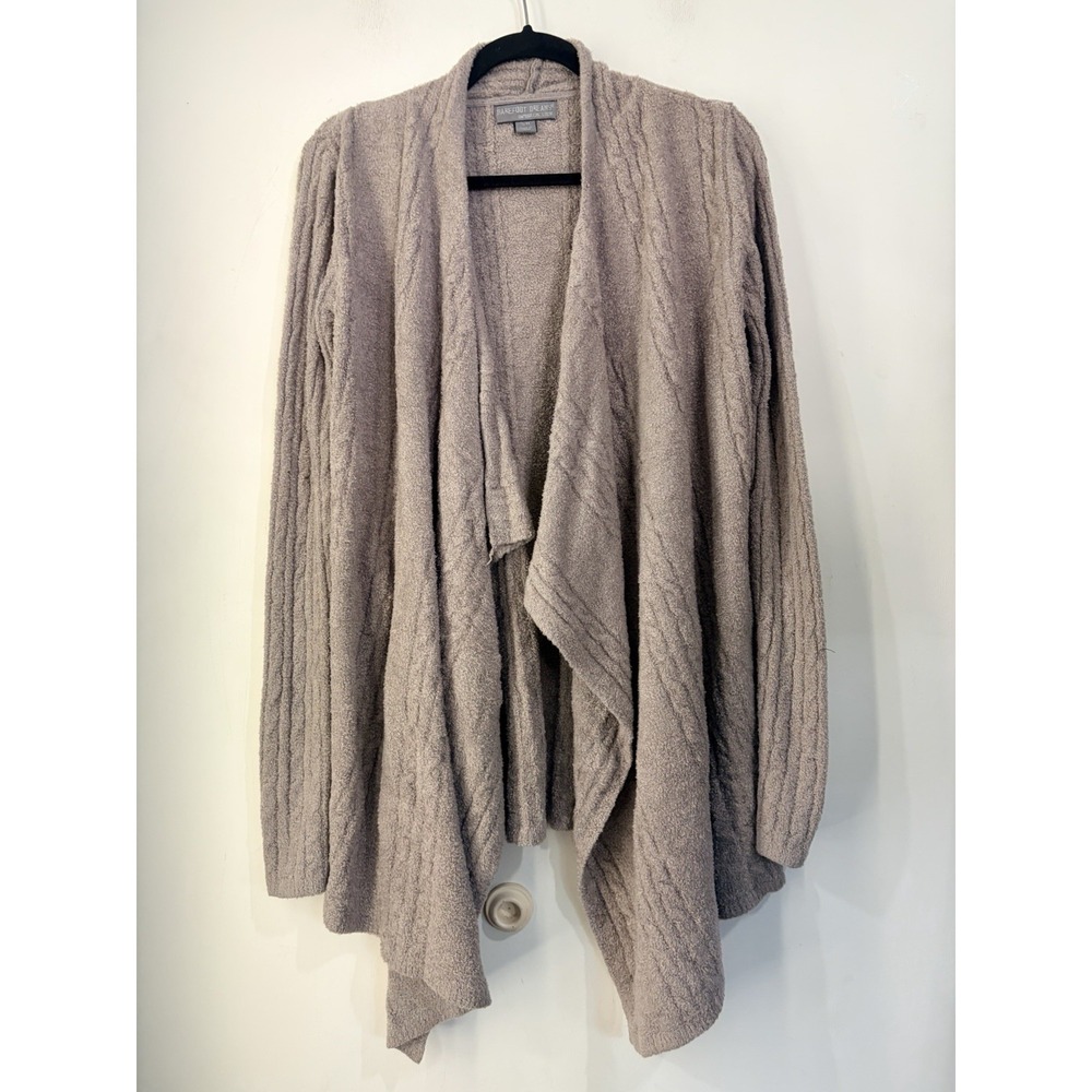 Barefoot Dreams Bamboo Chic Lite Cardigan S/M Taupe Style 449 Drape Front